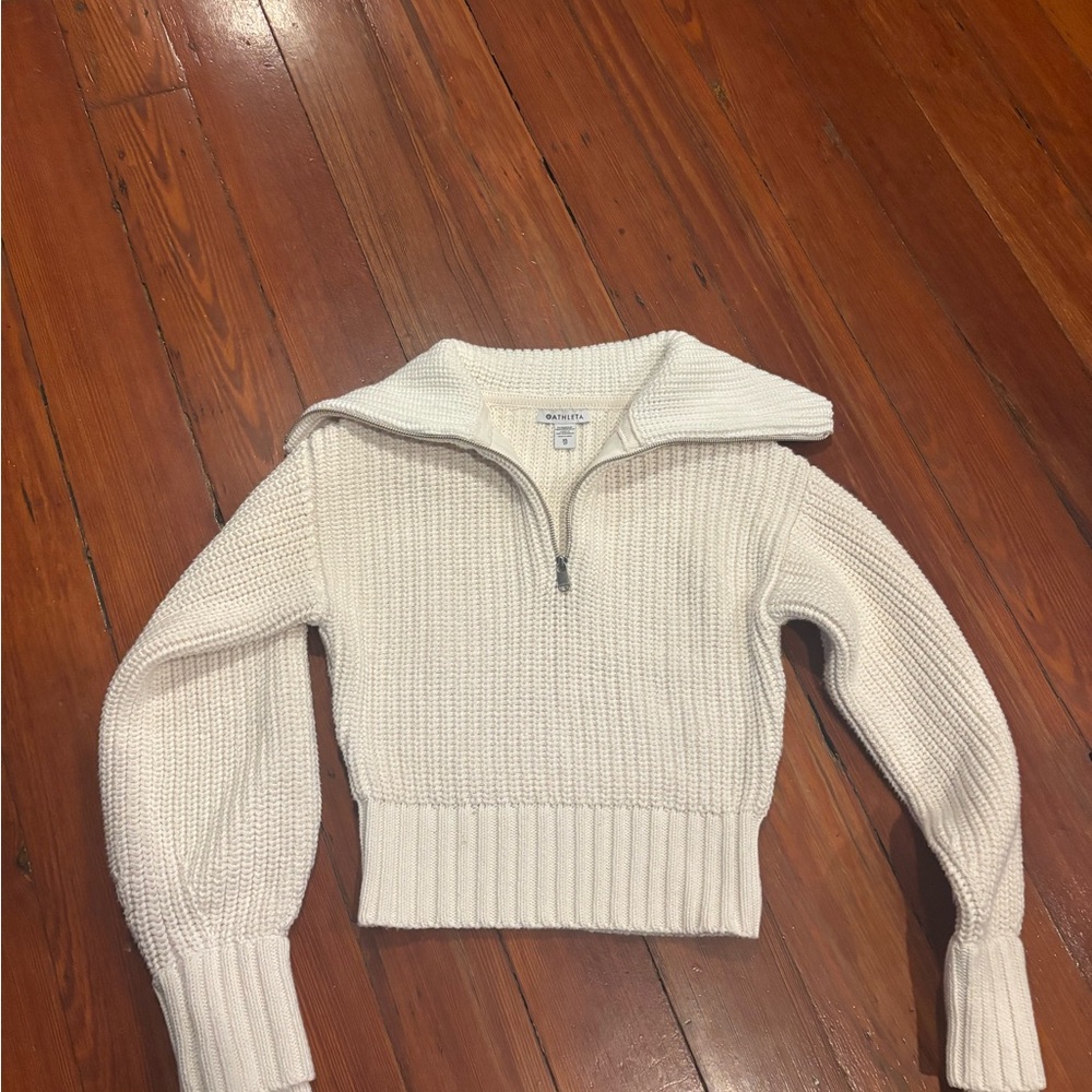 Women's Cream Half-Zip Sweater
